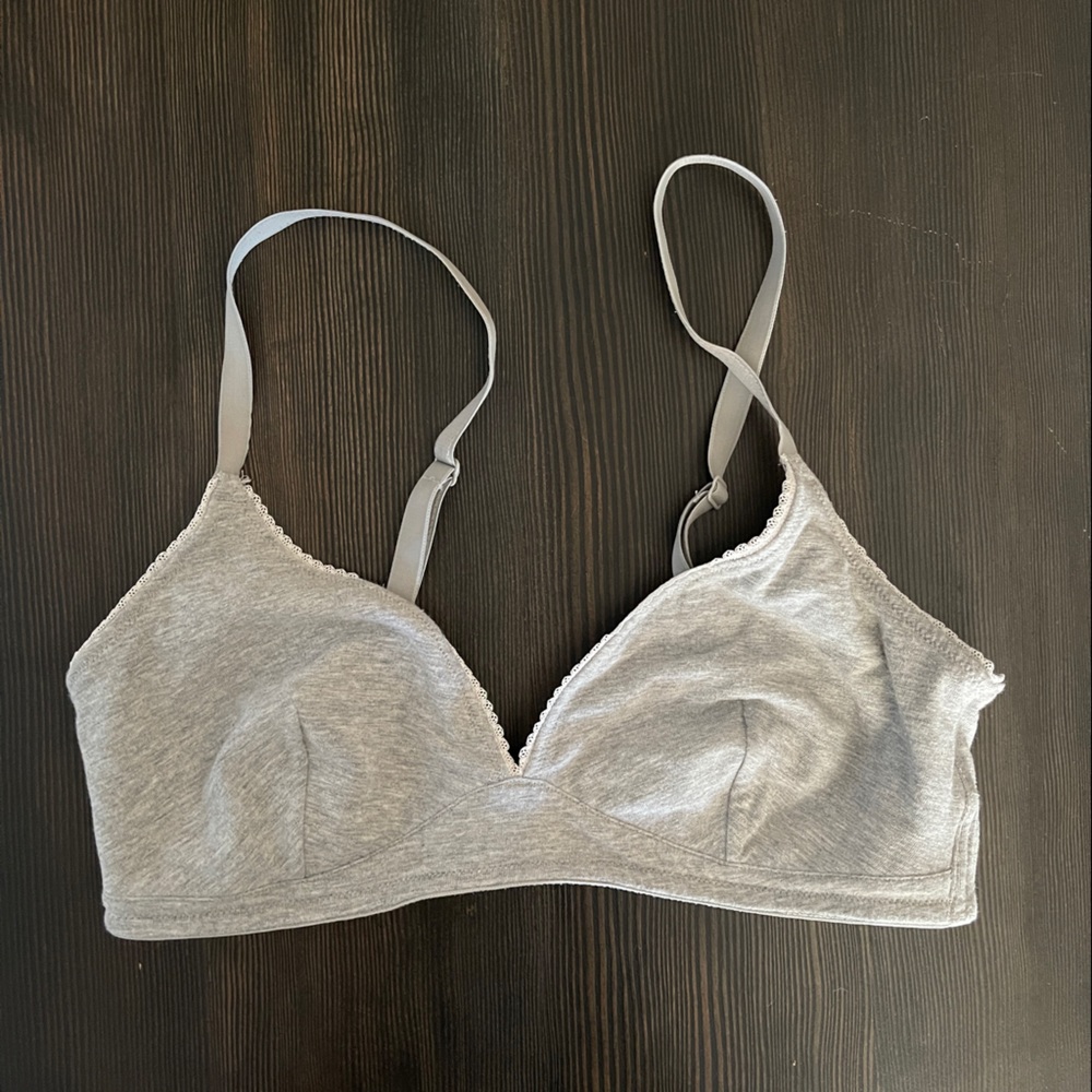 Gap Gray Stretch Cotton Convertible Bralette M